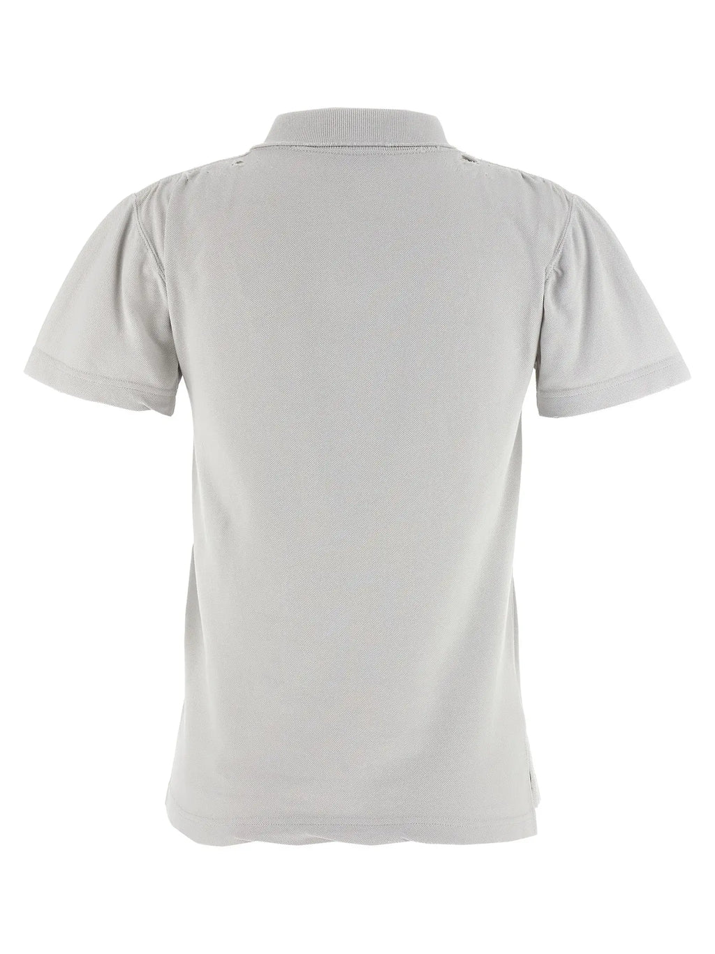 Polo balenciaga gris en coton avec manches courtes et col côtelé aux coutures soignées