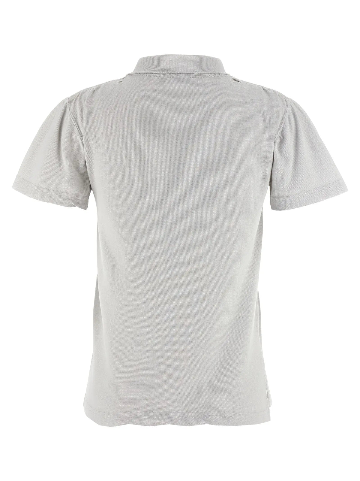 Polo balenciaga gris en coton avec manches courtes et col côtelé aux coutures soignées