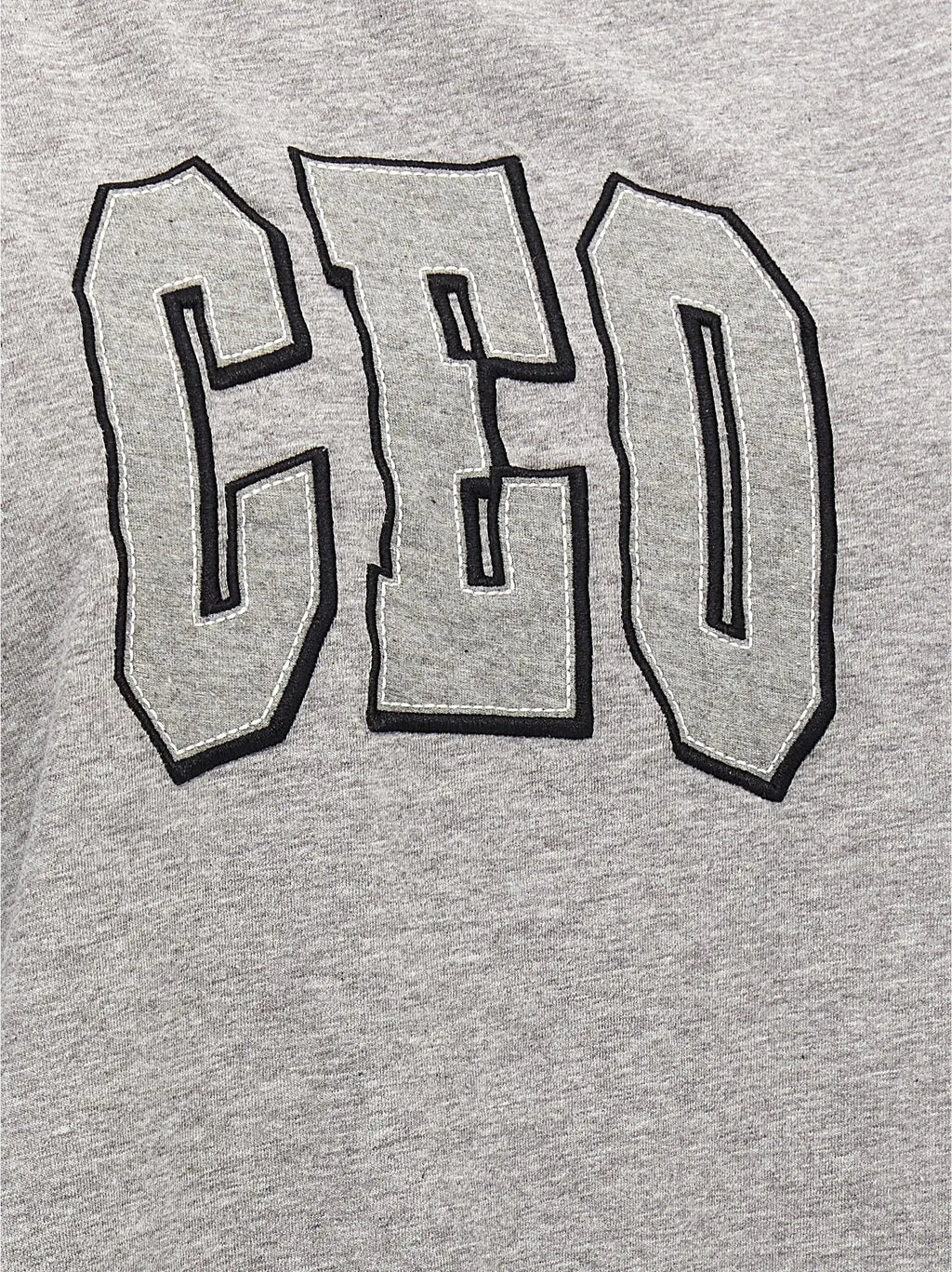 Balenciaga t-shirt gris en coton avec logo ceo brodé en relief gris fin noir sur le devant