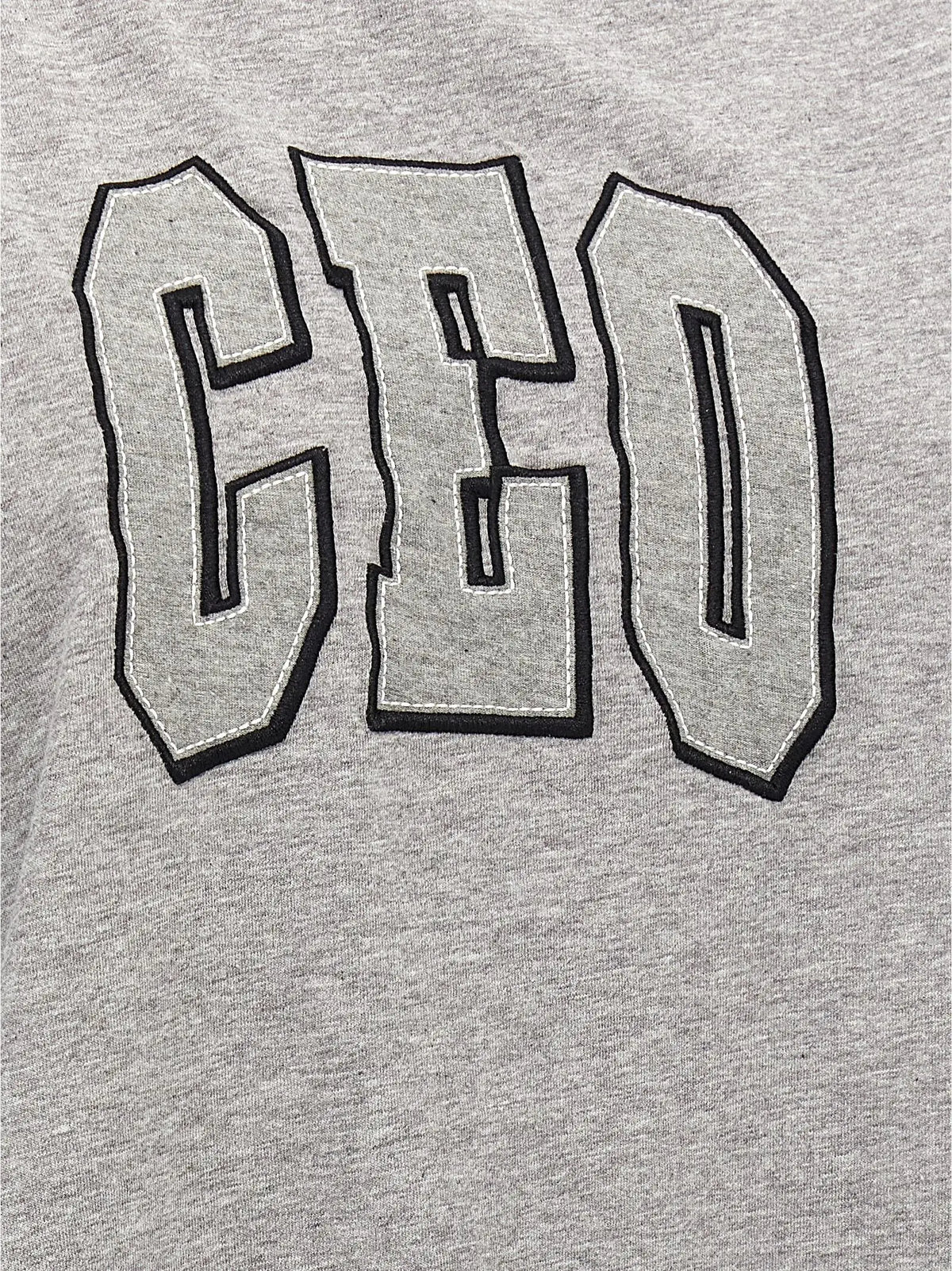 Balenciaga t-shirt gris en coton avec logo ceo brodé en relief gris fin noir sur le devant