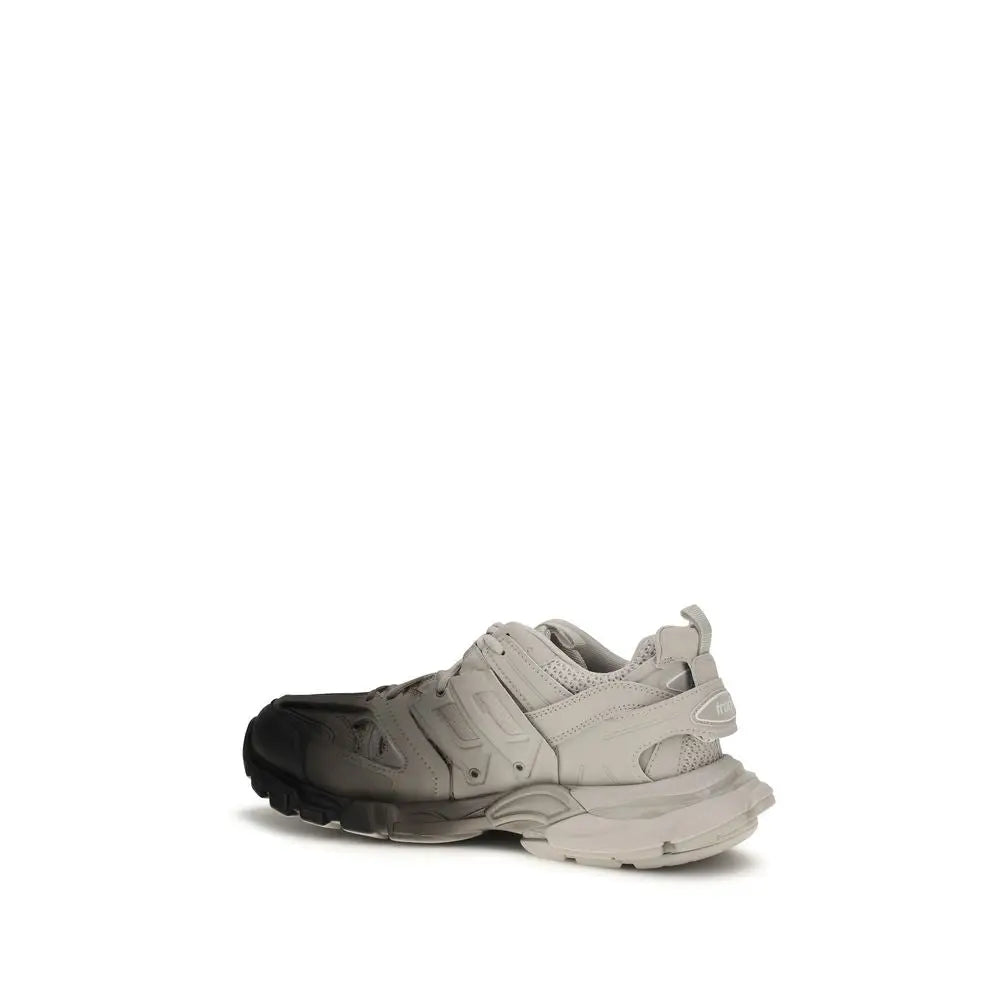 Sneakers athlétiques balenciaga gris en polyamide avec semelle épaisse et superposition de mesh et synthétique
