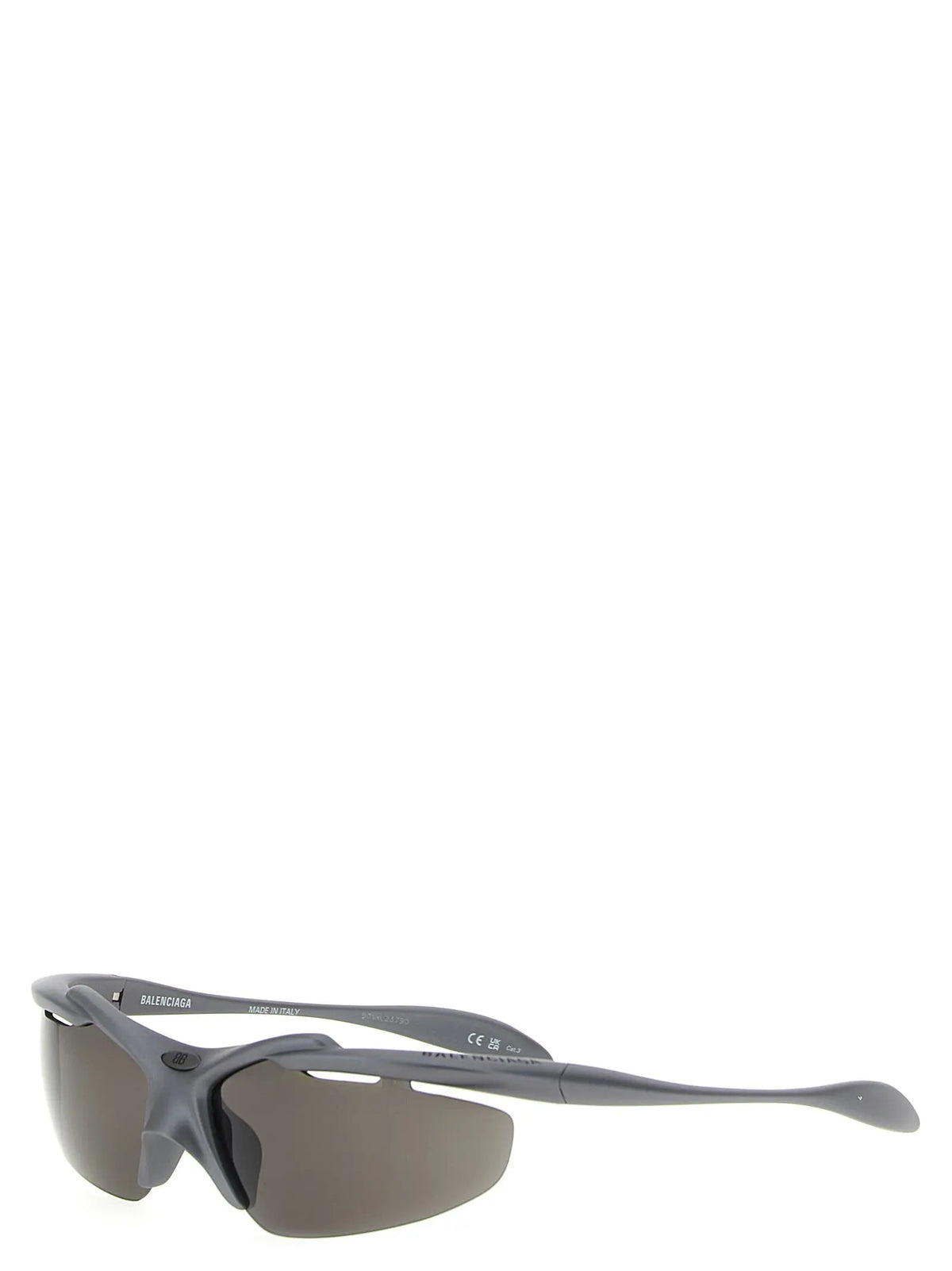 Balenciaga lunettes de sport grises en polyamide avec verres gris foncé au design moderne et élégant