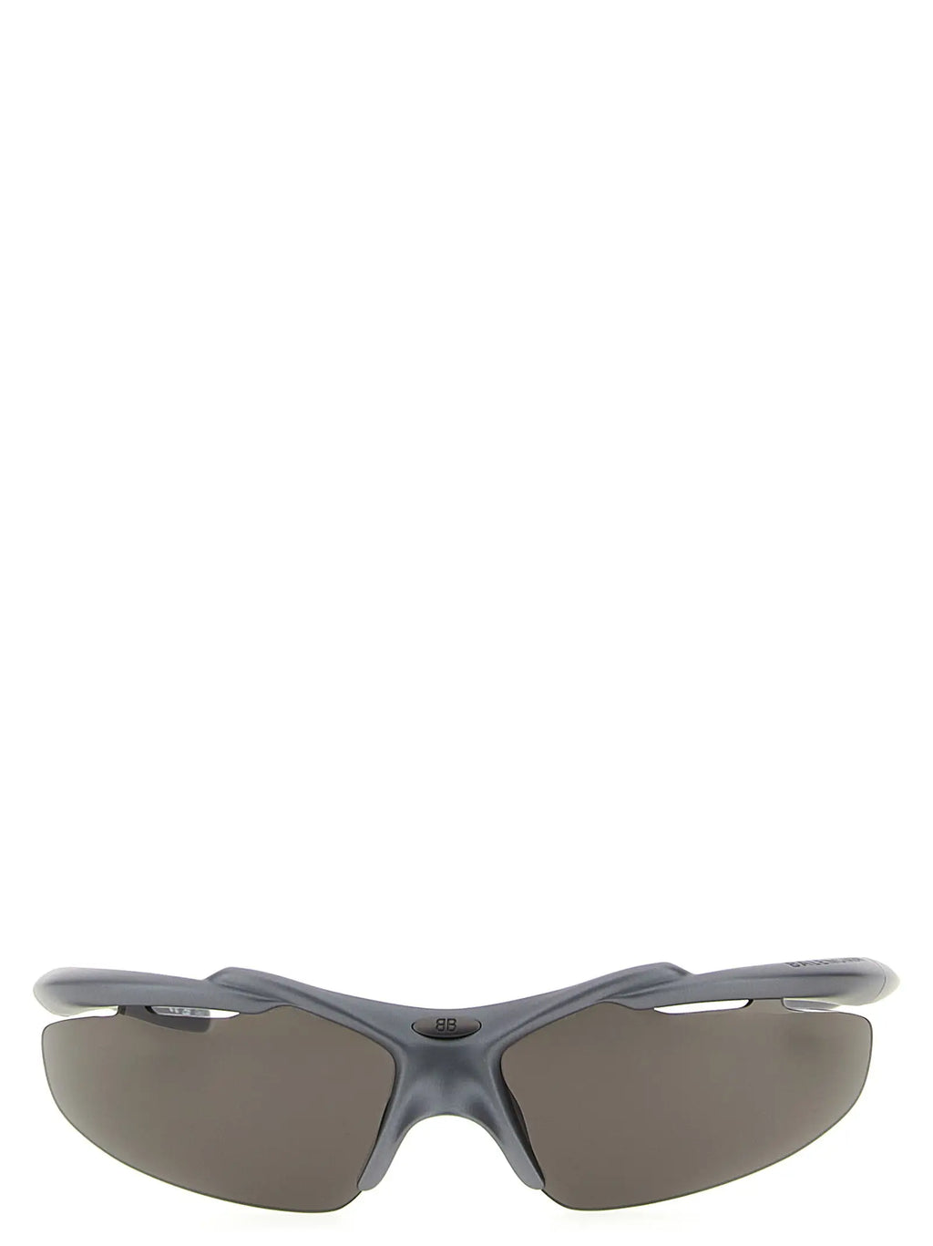Lunettes de sport balenciaga grises en polyamide avec monture grise et verres miroir gris foncé