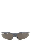 Lunettes de sport balenciaga grises en polyamide avec monture grise et verres miroir gris foncé