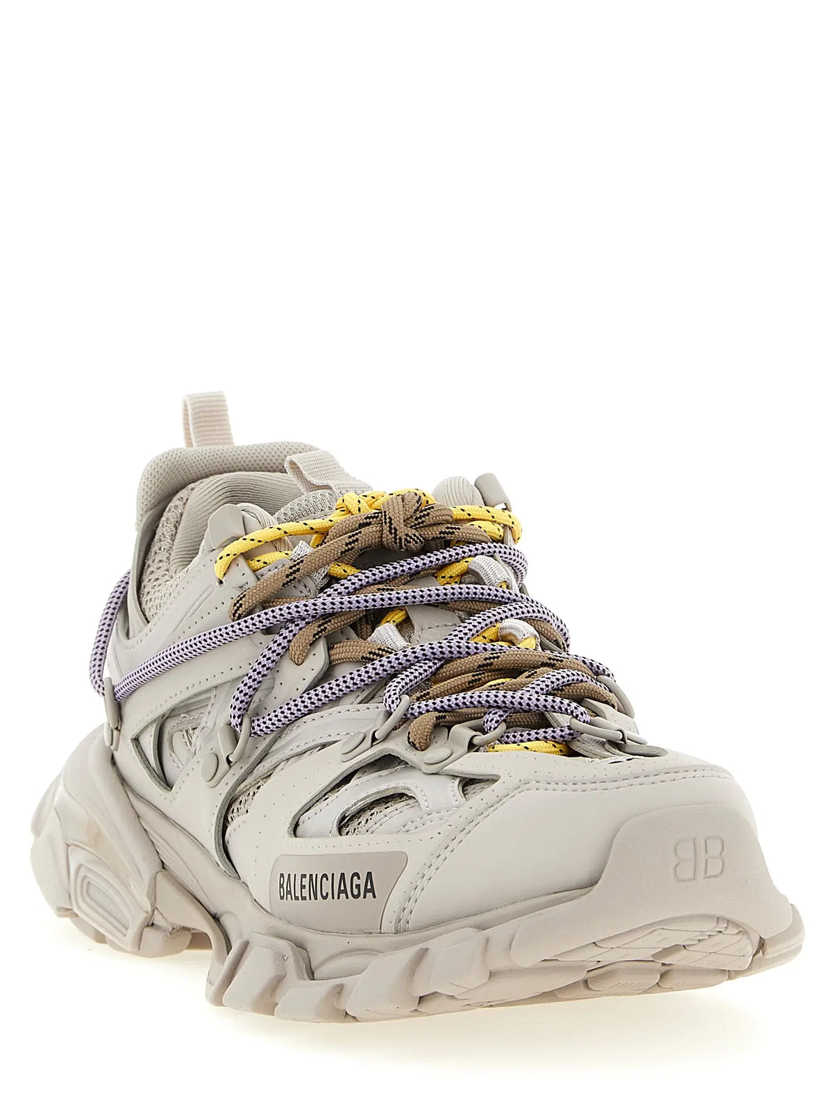Balenciaga gray polyethylene athletic sneakers beige triple s avec lacets multicolores et semelle épaisse