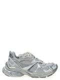 Chaussure de sport balenciaga grise en polyéthylène avec superpositions métalliques argentées en mesh et synthétique
