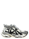 Balenciaga gray polyethylene athletic sneakers with layered gray black and white mesh and synthetic overlays