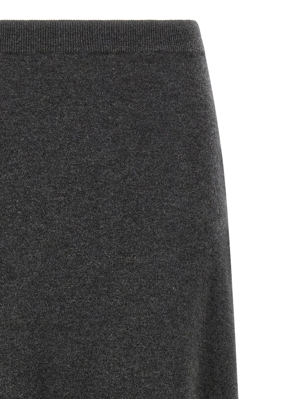 Jupe mini en laine grise balenciaga avec taille côtelée en tricot gris foncé