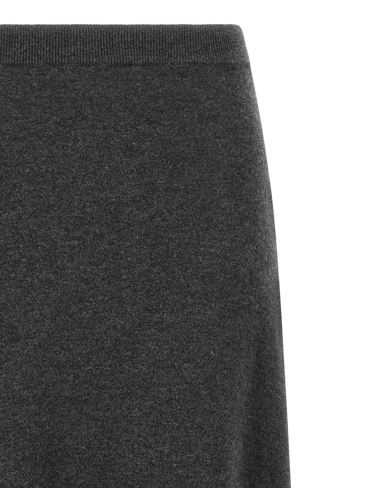 Jupe mini en laine grise balenciaga avec taille côtelée en tricot gris foncé
