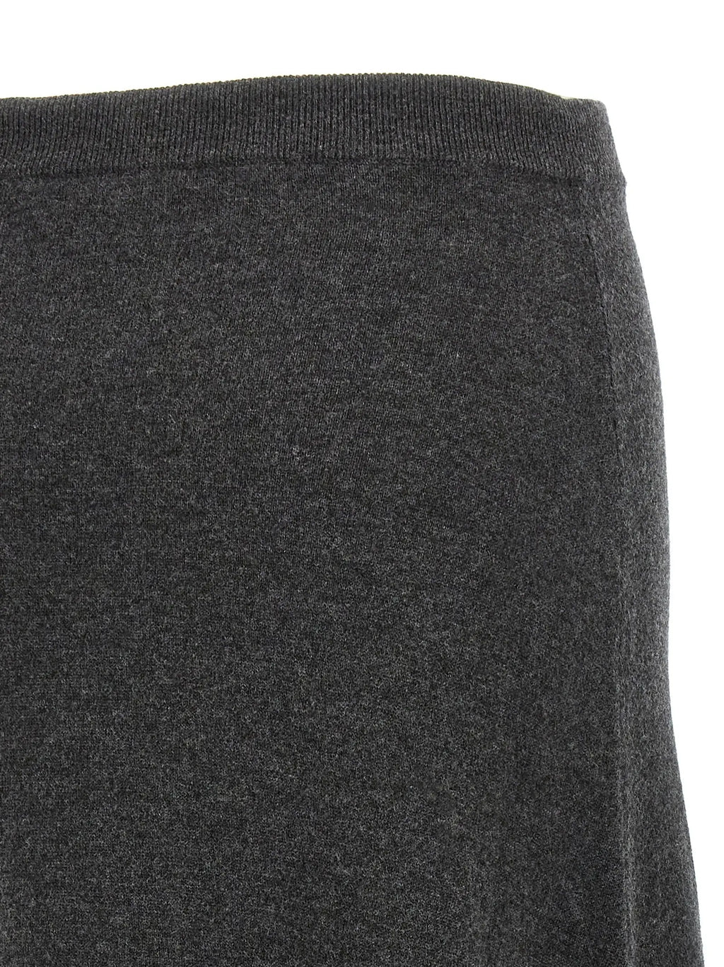 Jupe mini en laine grise balenciaga en tissu maille gris foncé chiné avec ceinture côtelée