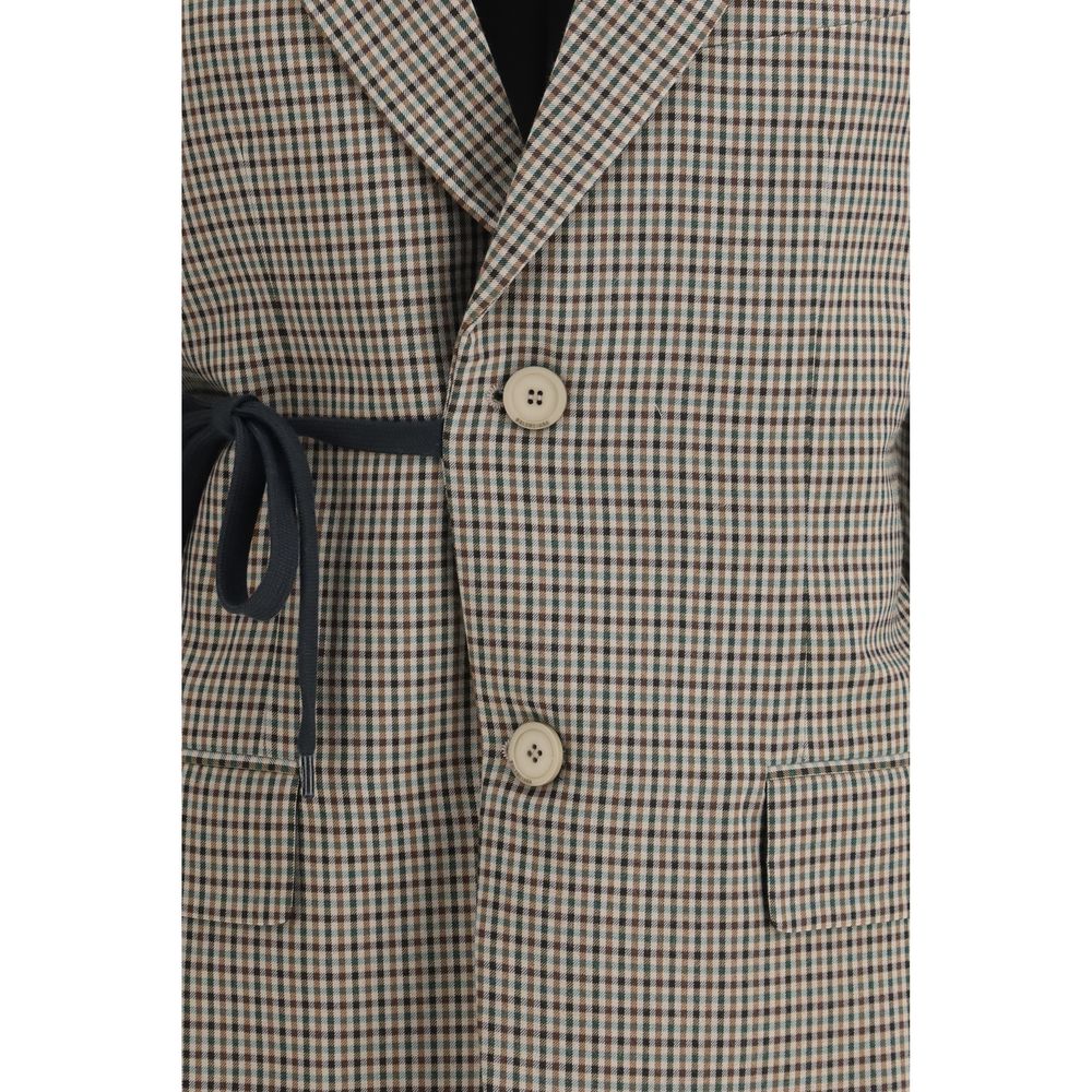 Manteau en lyocell multicolore de Balenciaga, coupe moderne, avec détails colorés et style élégant.