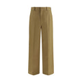 Pantalon chino beige en coton de la marque Balenciaga, coupe classique et détails modernes.