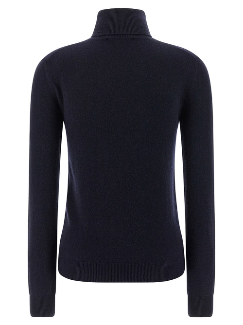 Cardigan en cachemire bleu Balenciaga, doux et élégant, porté sur un modèle, avec détails de finition visibles.