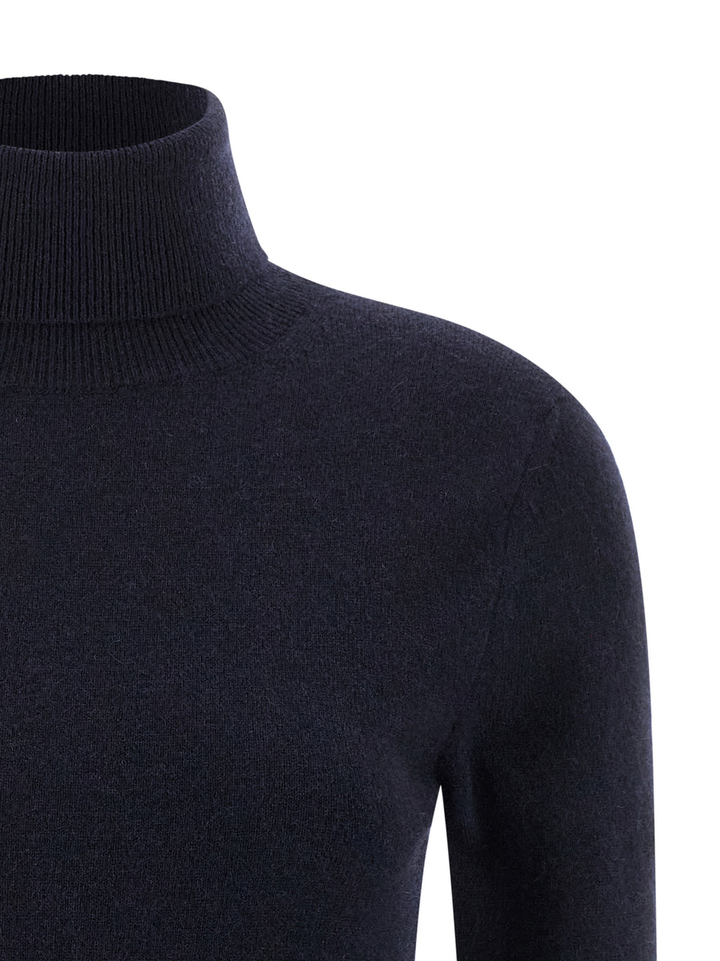 Cardigan en cachemire bleu Balenciaga porté par un mannequin, détails de texture et coupe élégante visibles.