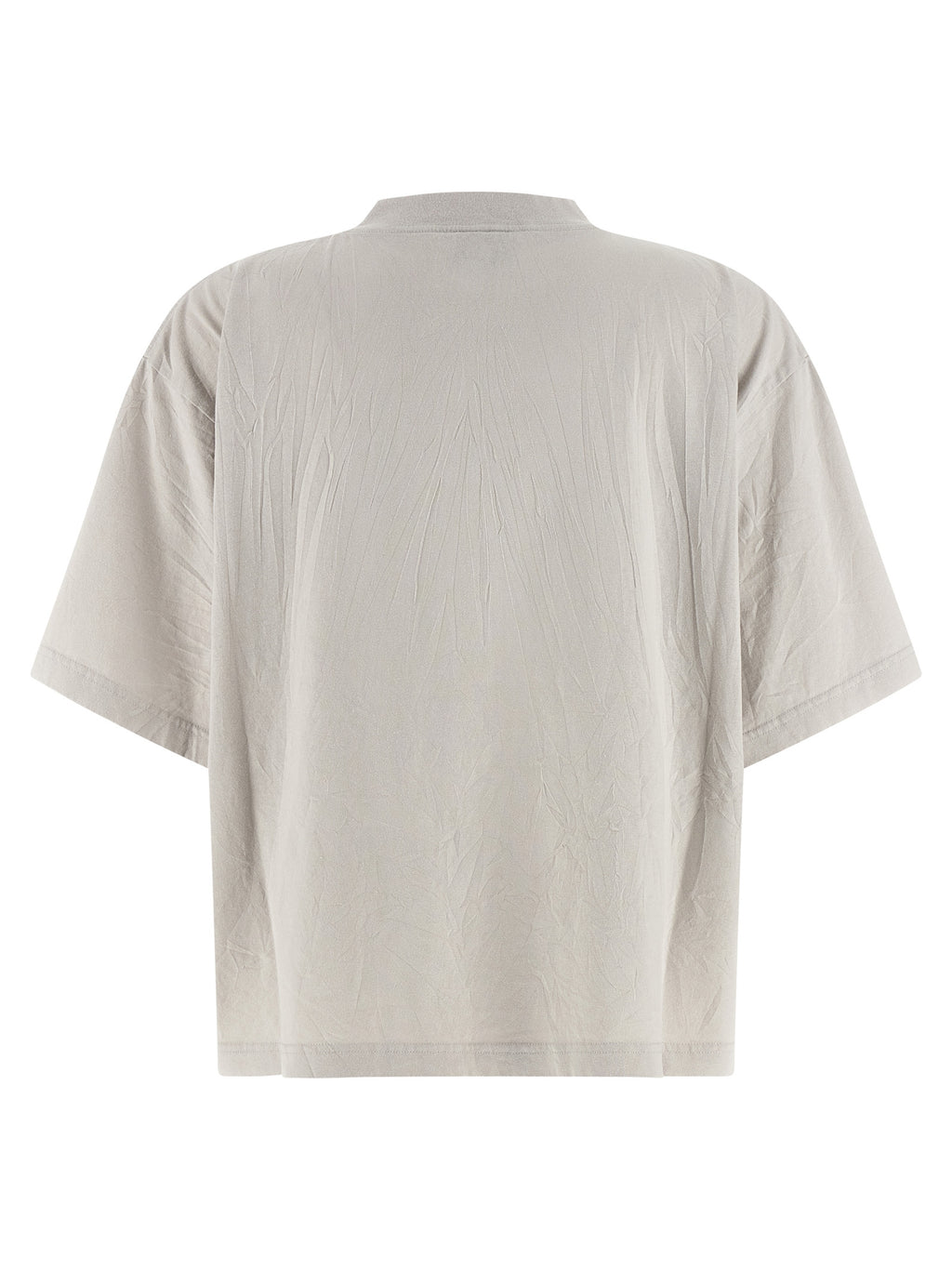 T-shirt blanc en coton de la marque Balenciaga, vue de face, avec logo discret au centre, tissu doux et confortable.