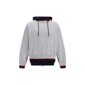 Sweatshirt en coton multicolore balenciaga gris avec accents marine et bordeaux logo brodé sur la poitrine