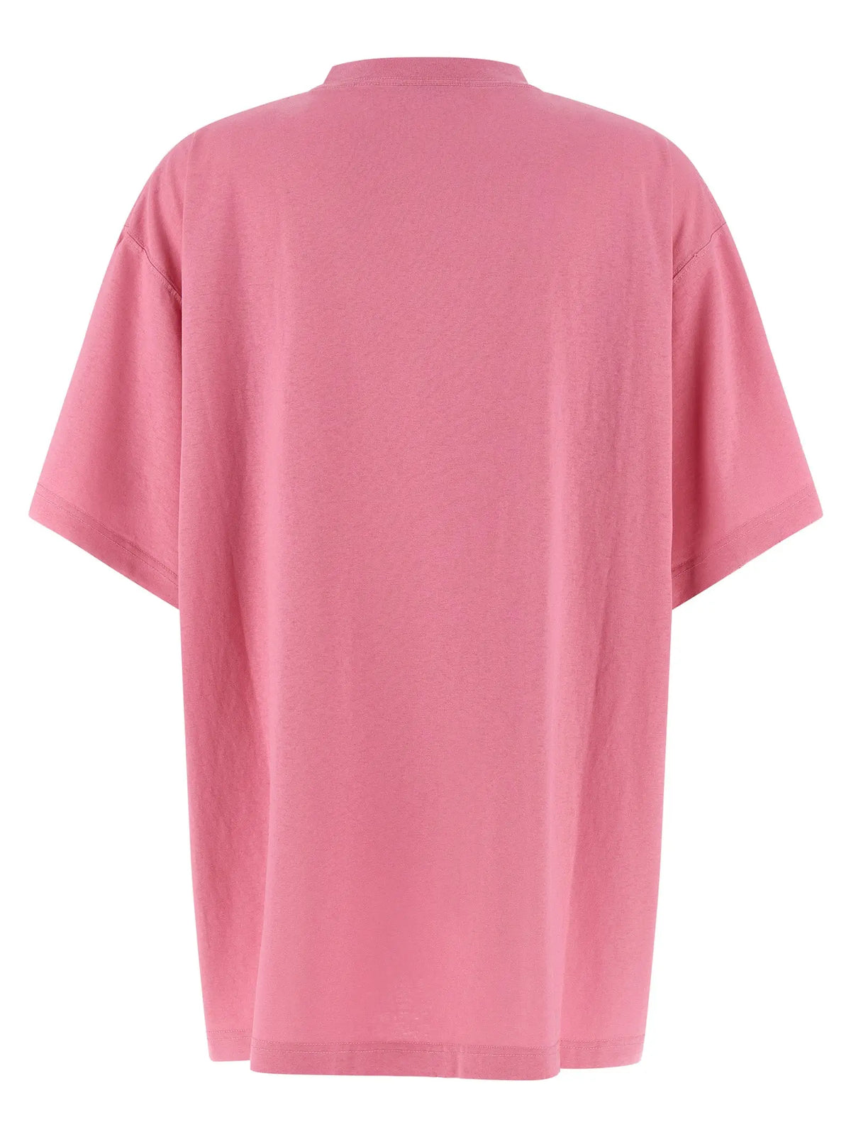 T-shirt balenciaga multicolor en coton rose pâle oversized à coupe décontractée manches courtes