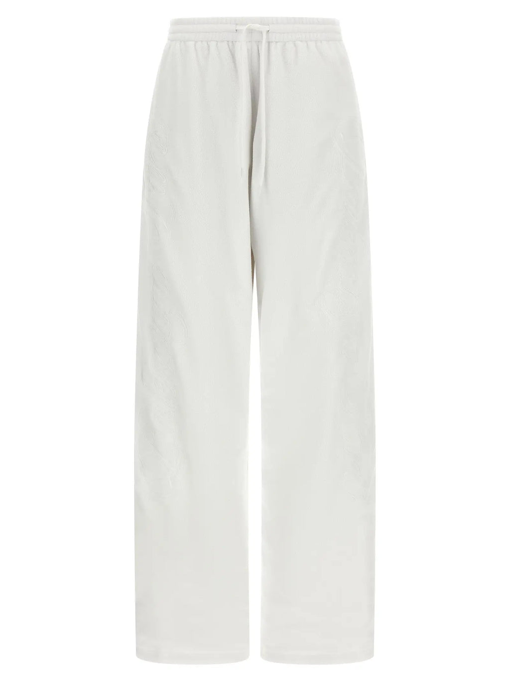 Pantalon athlétique multicolore balenciaga en polyamide avec pantalon large couleur crème et taille à cordon