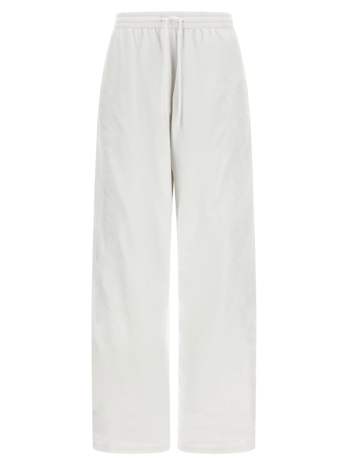 Pantalon athlétique multicolore balenciaga en polyamide avec pantalon large couleur crème et taille à cordon