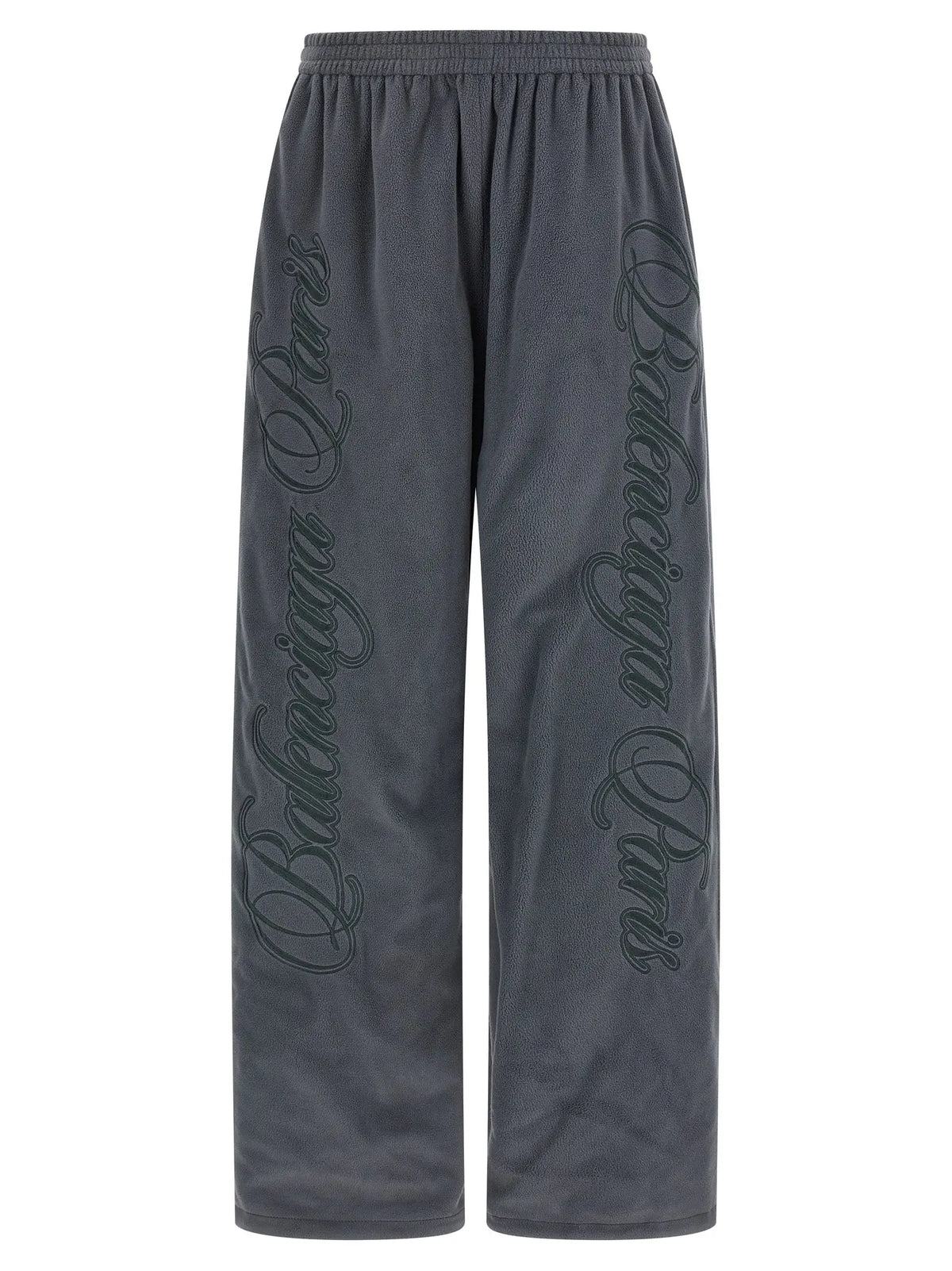 Pantalon de sport multicolore en polyamide balenciaga avec pantalon en velours côtelé gris foncé à coupe large et broderie paris