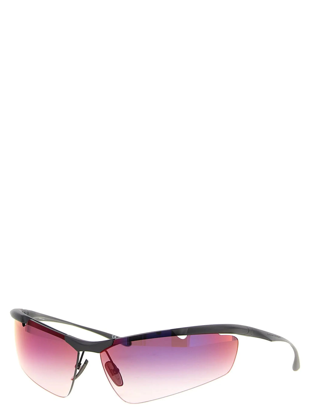 Lunettes de soleil balenciaga multicolores en polyamide avec monture noire et verres dégradés rose à violet