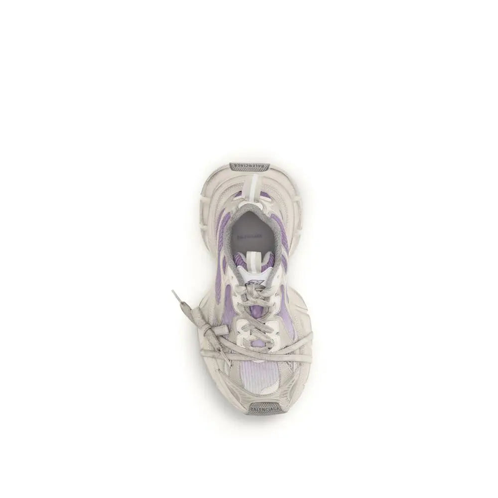 Sneakers balenciaga multicolor en polyéthylène avec empeigne en mesh texturé ton lavande pâle et blanc cassé