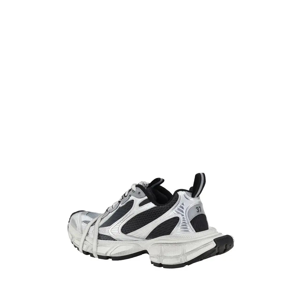 Sneaker balenciaga multicolore en polyéthylène argenté et noir avec semelle épaisse superposée pour activité sportive