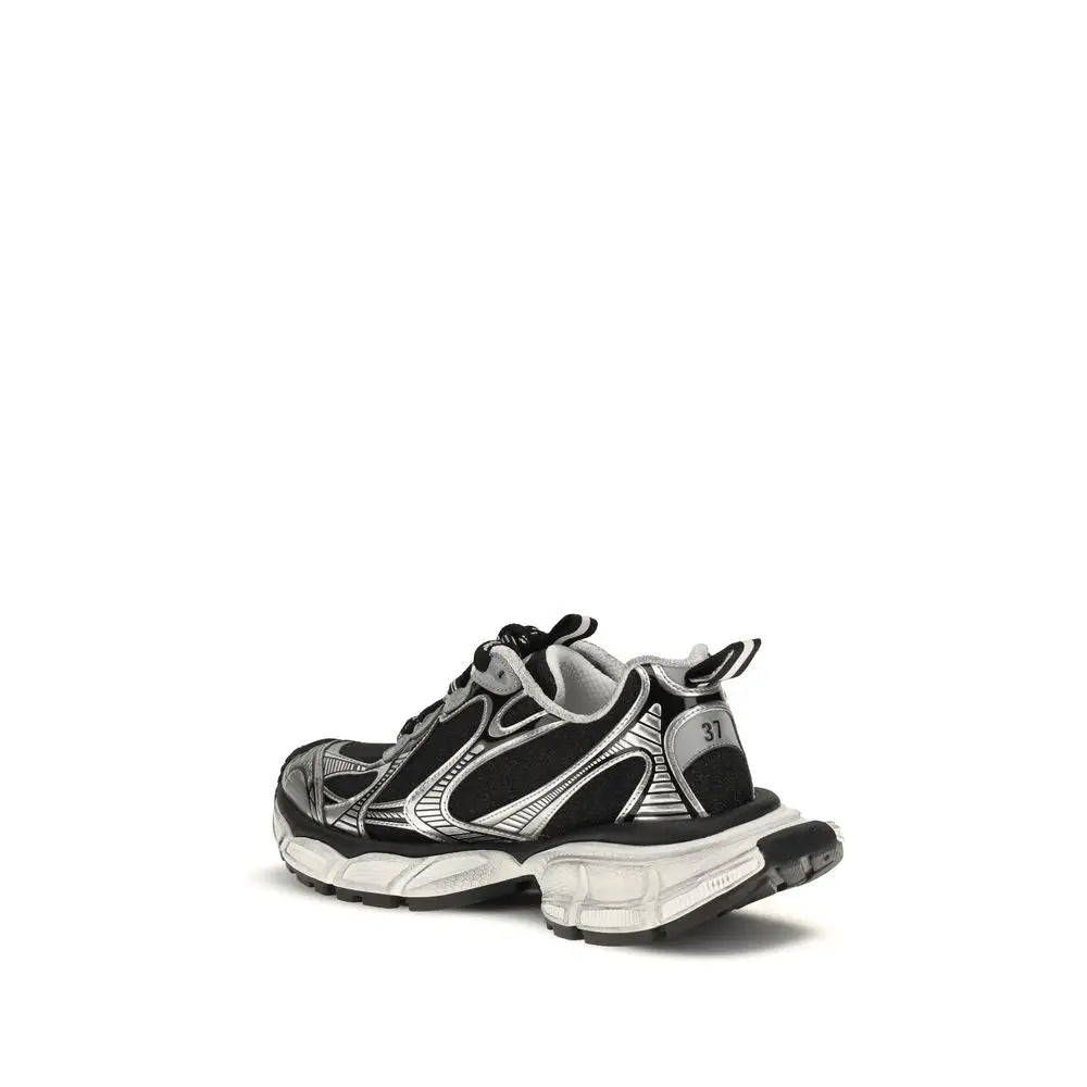 Baskets balenciaga multicolore en polyethylene noir et argent avec semelle blanche epaisse triple s