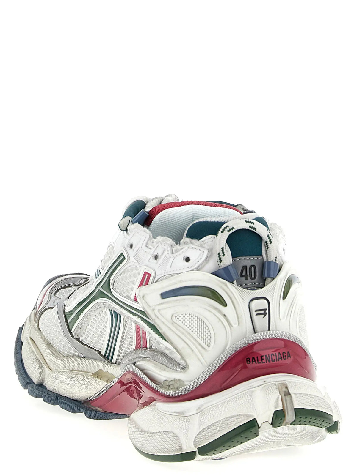 Baskets balenciaga multicolor en polyéthylène avec empeigne en mesh rose et blanc et semelle épaisse en caoutchouc