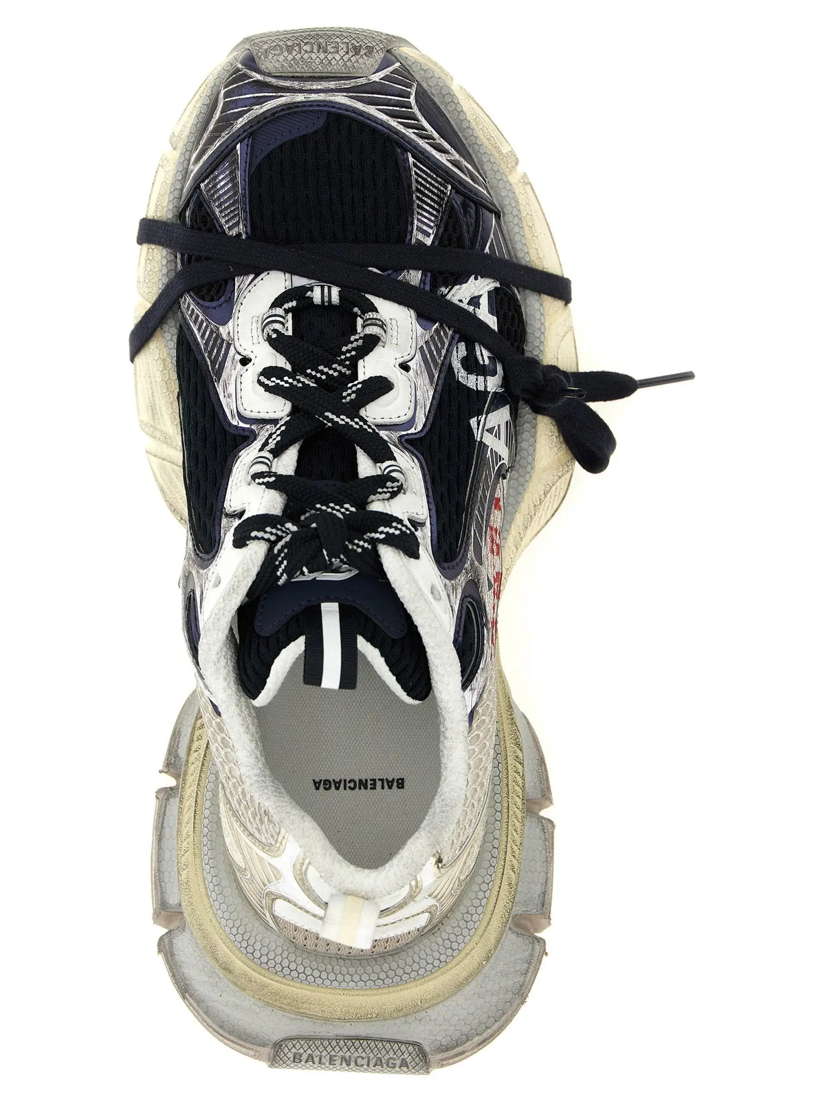 Baskets balenciaga multicolore en polyéthylène avec semelle triple s noire et blanche superposée et épaisse