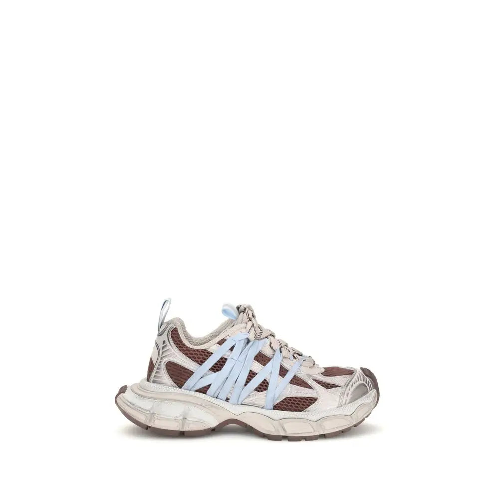 Baskets athlétiques balenciaga multicolores en polyuréthane bleu clair et beige avec semelle blanche épaisse en mesh