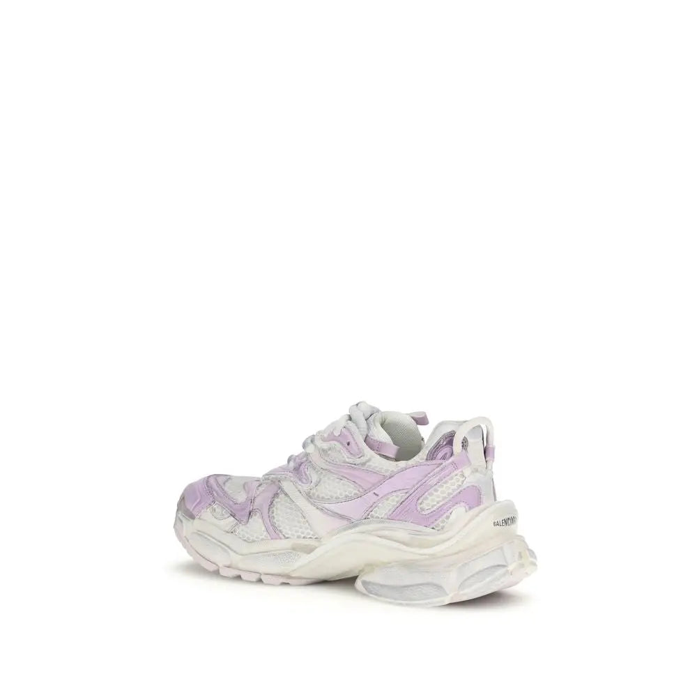 Baskets athlétiques multicolores en polyuréthane balenciaga triple s avec semelle épaisse lavande et blanche