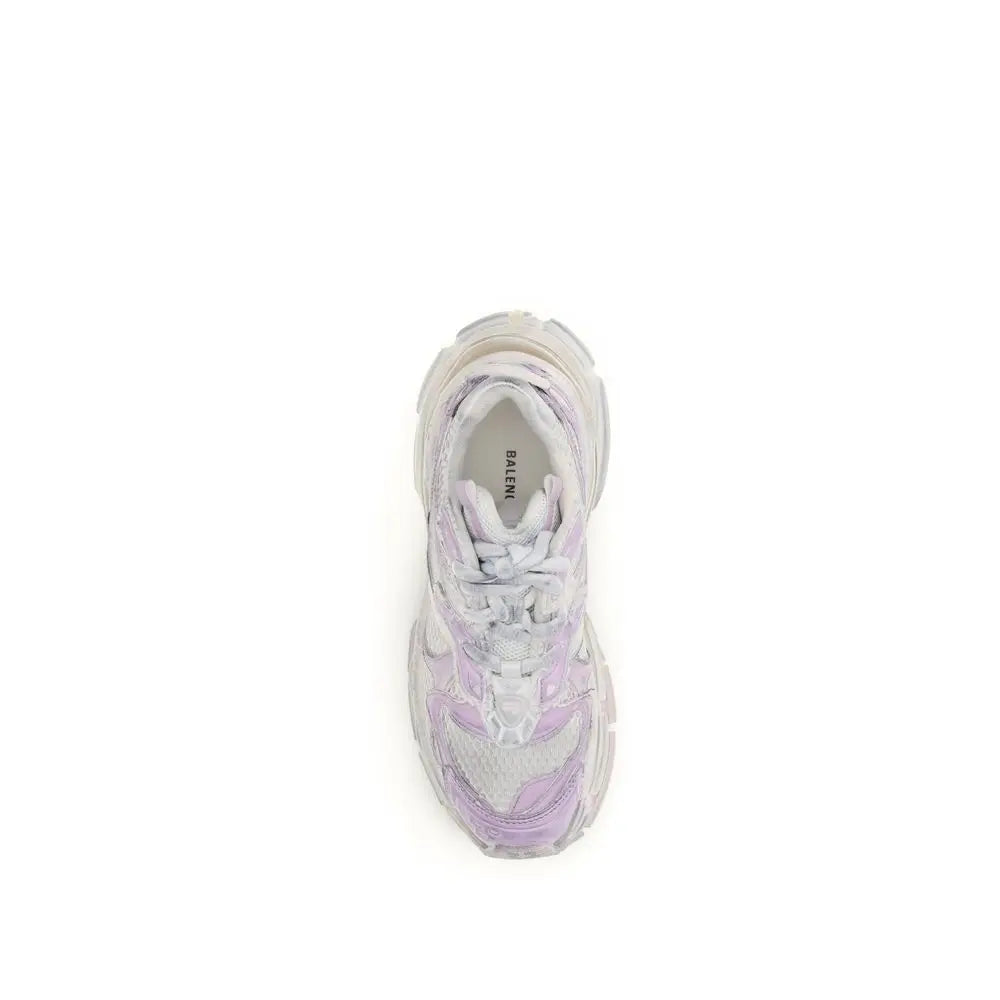Sneaker balenciaga multicolor en polyuréthane translucide lavande et blanc avec semelle triple s épaisse superposée