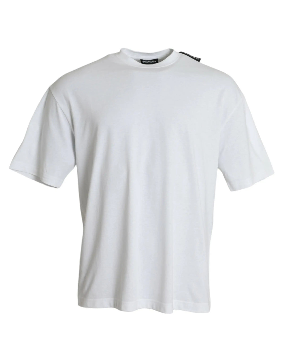 T-shirt balenciaga off white en coton jersey avec coupe oversize décontractée et logo noir discret sur l’épaule