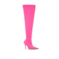 Balenciaga bottes roses en polyester au-dessus du genou à bout pointu et silhouette ajustée élégante