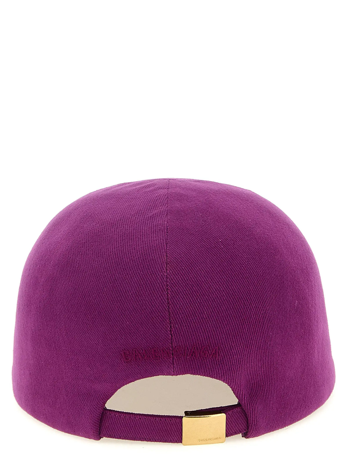 Balenciaga casquette baseball en coton violet avec fermeture en métal doré et logo brodé givenchy