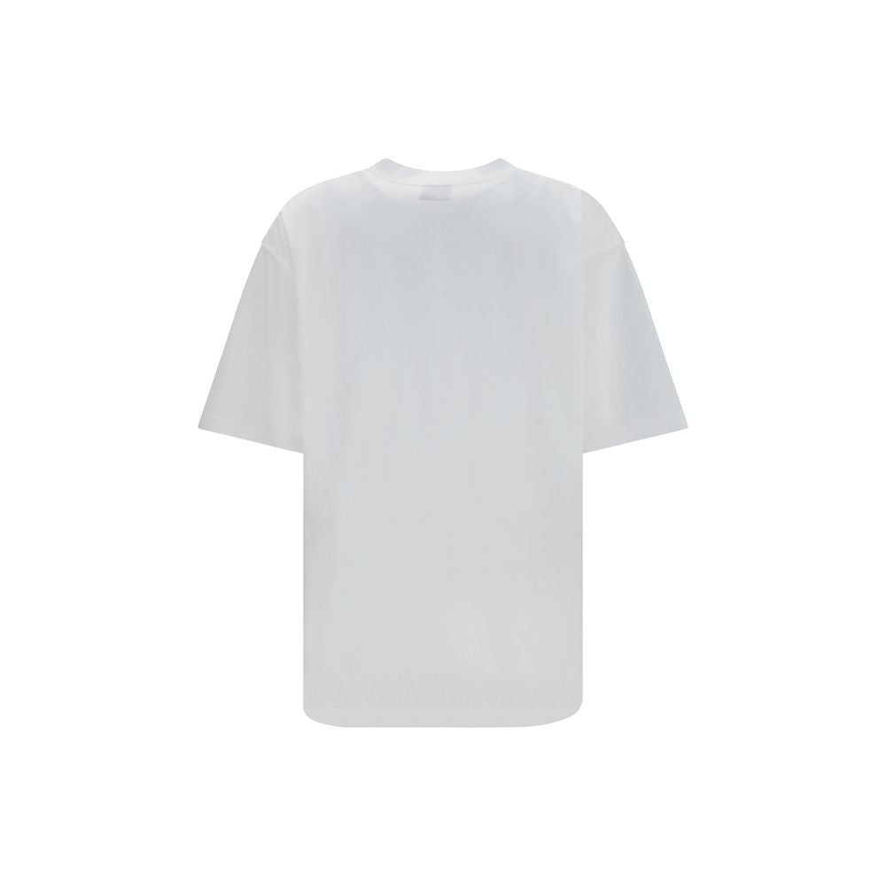 T-shirt blanc en coton de la marque Balenciaga, avec coupe classique et logo discret sur la poitrine.