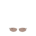 Lunettes de soleil balenciaga en métal argenté avec verres dégradés marron et design minimaliste élégant