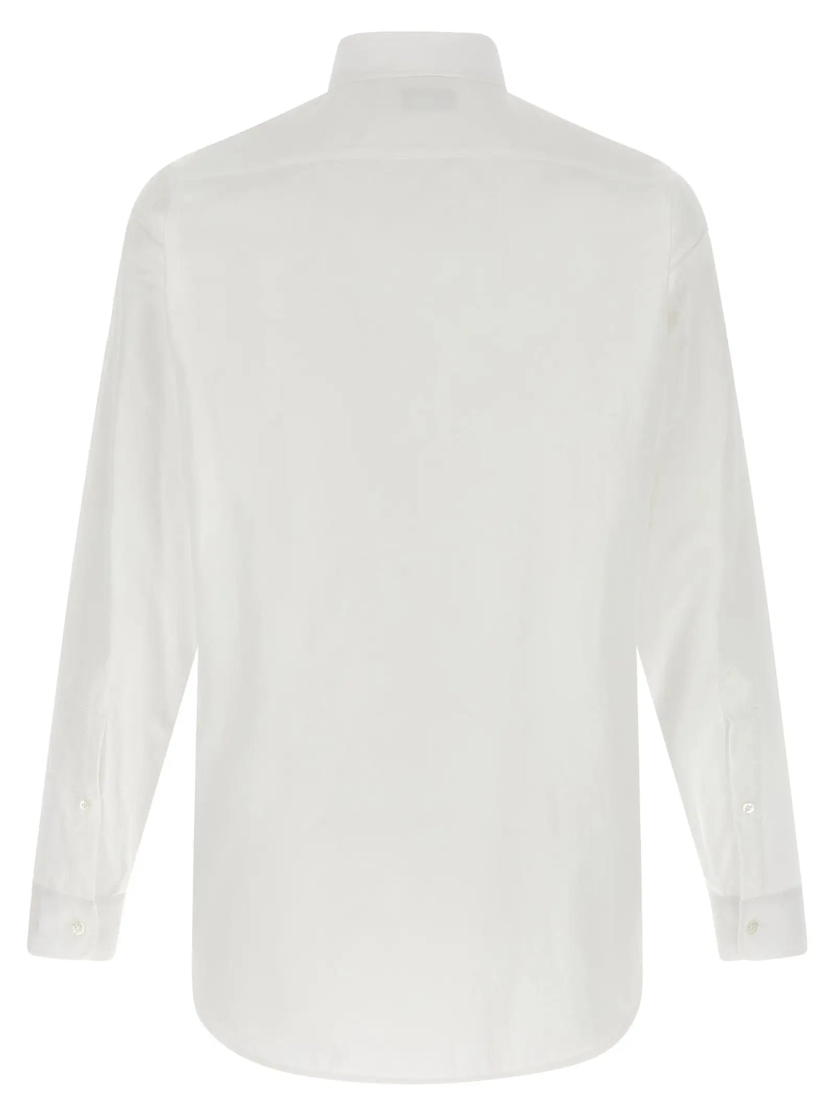 Balenciaga blouse blanche en coton à manches longues avec col classique et poignets boutonnés