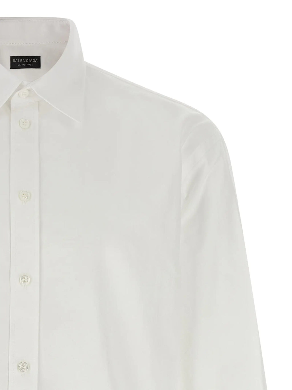 Chemise blanche balenciaga pour homme en coton avec col net et boutons assortis