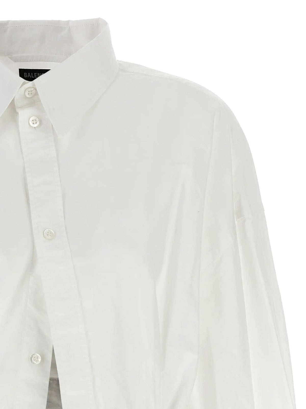 Chemisier blanc en coton balenciaga avec col net et boutons assortis style chemise boutonnée