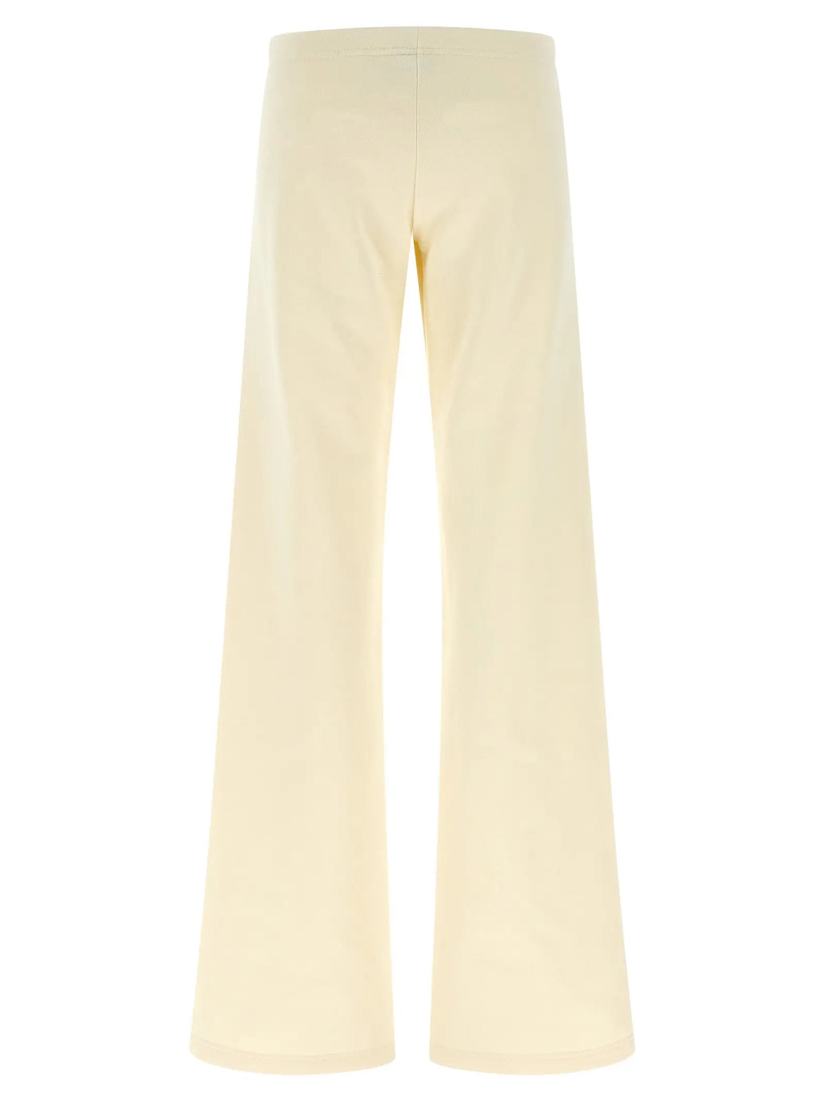 Pantalon évasé balenciaga blanc en coton crème avec tissu fluide et design minimaliste