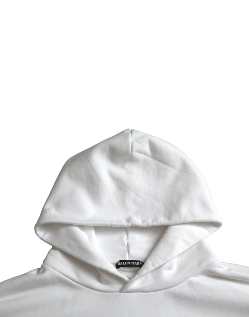 Sweat à capuche balenciaga blanc en coton avec logo, design minimaliste et tissu doux