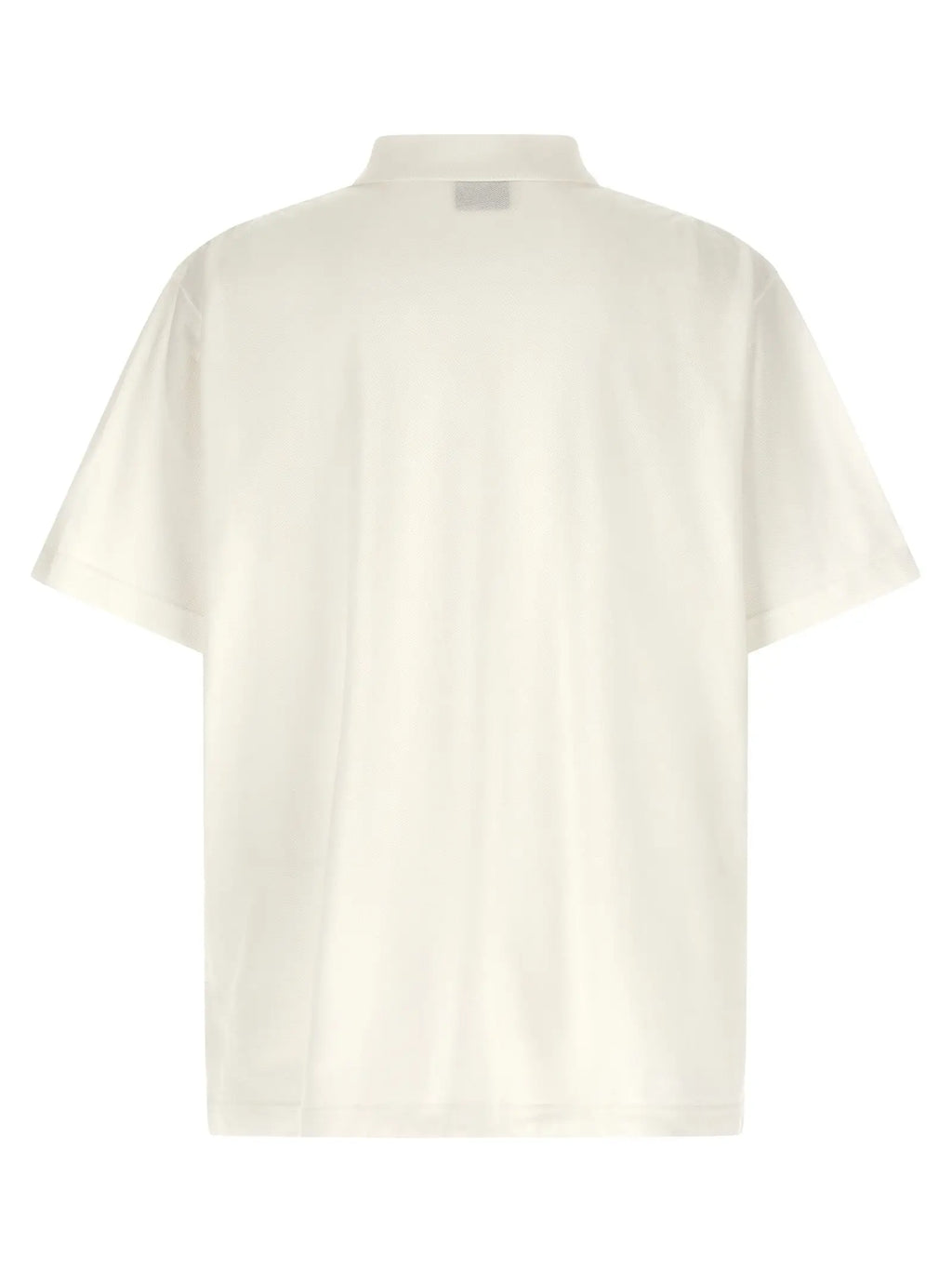 Chemise polo blanche en coton balenciaga avec manches courtes et plis verticaux subtils