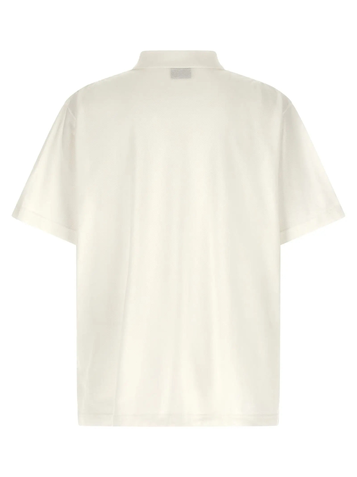 Chemise polo blanche en coton balenciaga avec manches courtes et plis verticaux subtils