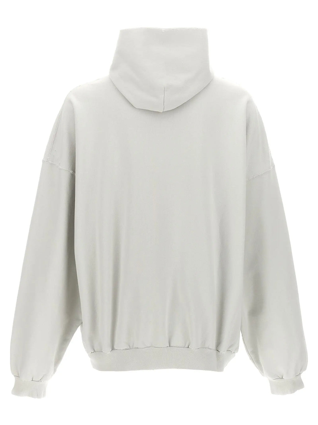 Sweatshirt balenciaga blanc en coton doux avec capuche coupe décontractée et poignets côtelés