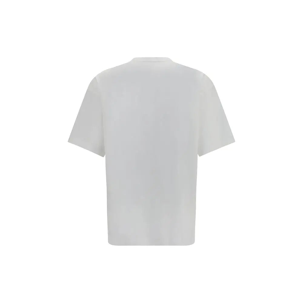 T-shirt blanc balenciaga en coton à manches courtes avec coupe décontractée minimaliste
