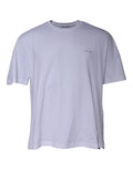 T-shirt balenciaga blanc en coton avec logo minimaliste sur la poitrine côté gauche manches courtes col rond