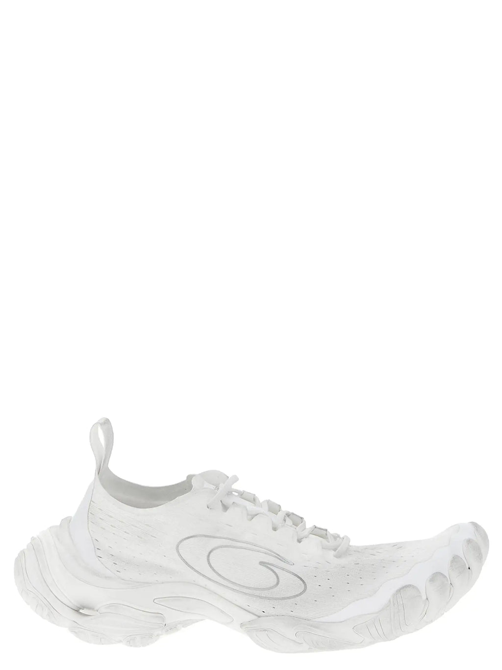Balenciaga baskets blanches en polyester avec design minimaliste et logo gris subtil sur le côté