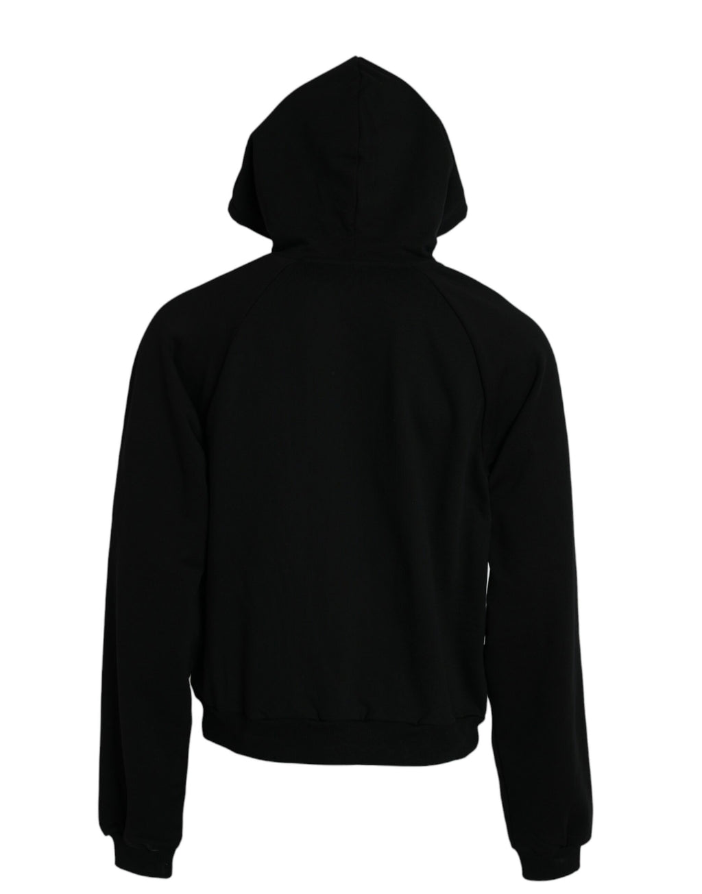 Sweat à capuche en coton noir Balenciaga avec logo, pull-over décontracté, vue de face montrant le design épuré et le logo sur la poitrine.